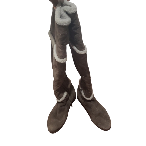 Frye Tamara Shearling Lined Over the knee Boots grey Size 8 - Picture 5 of 9